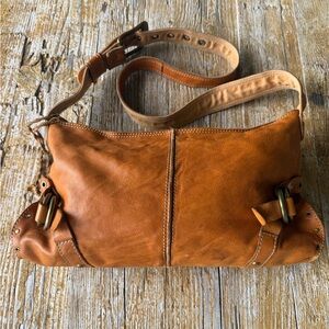 Lucky Brand Tan Leather Crossbody Bag